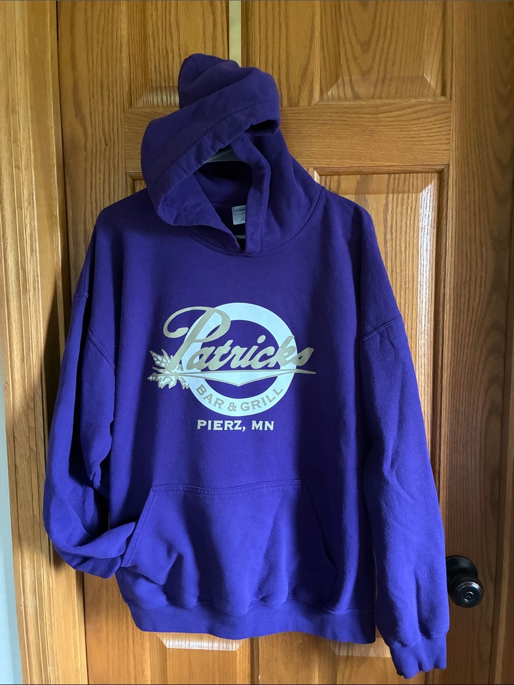 Gildan Purple Patrick's Bar & Grill Hooded Sweatshirt